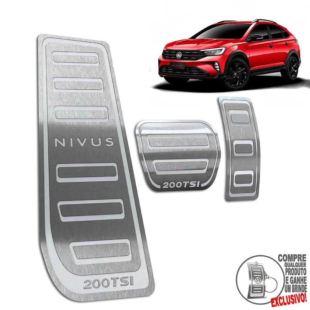 Descanso + Pedaleira Volkswagen Nivus Comfortline Prata