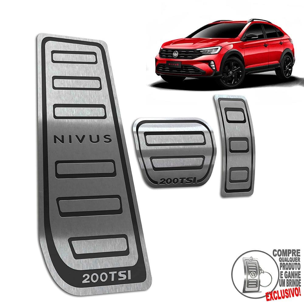 Descanso + Pedaleira Volkswagen Nivus Comfortline Preto