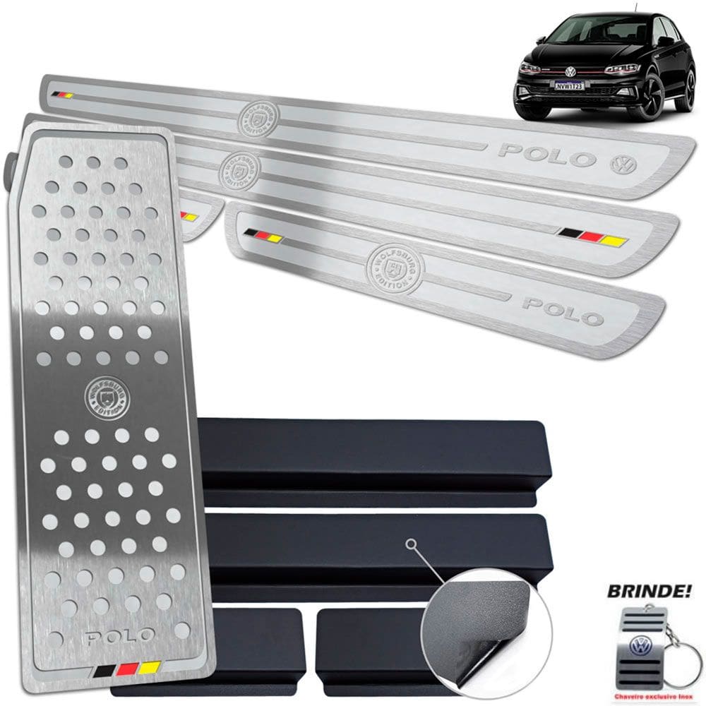 Descanso + Soleiras Prata Alto Relevo Polo Wolfsburg Ed
