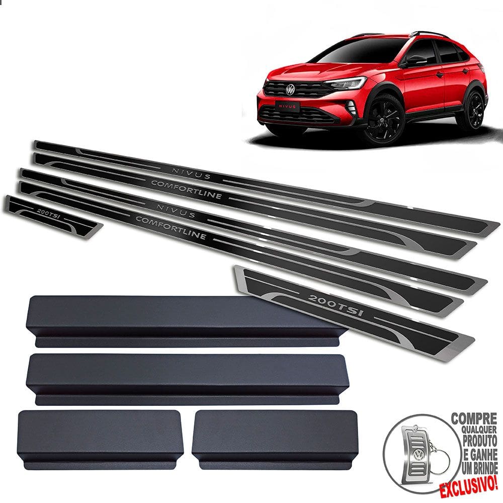 Soleira Volkswagen Nivus Comfortline Preto Alto Relevo
