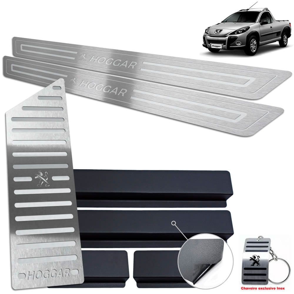 Descanso + Soleira Peugeot Hoggar Prata Baixo Relevo