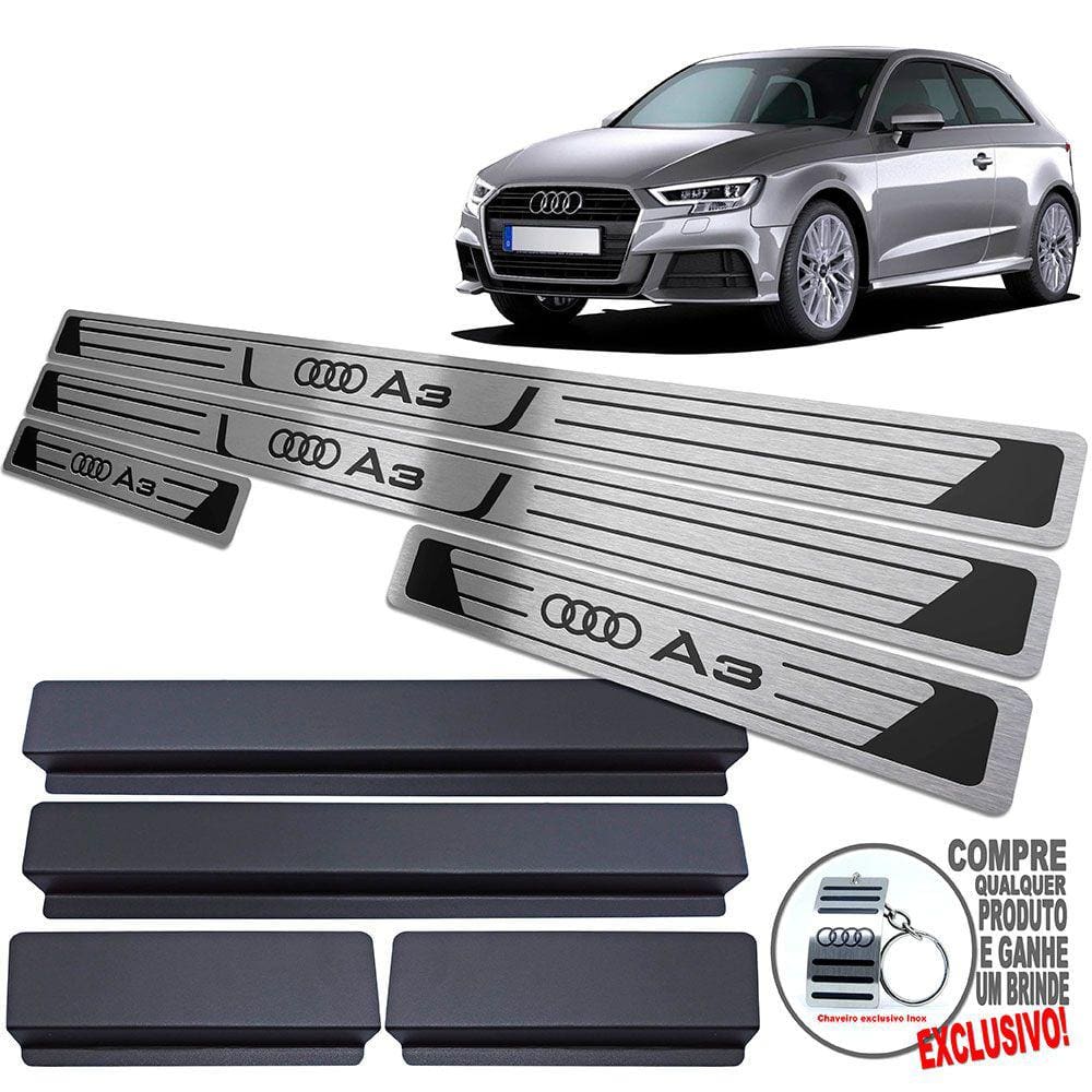 Soleira De Porta Audi A3 2017 A 2021 Preto Baixo Relevo