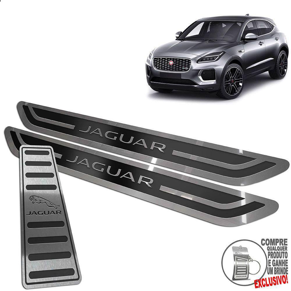 Descanso Soleira Jaguar E-Pace 2018 A 2020 Preto Alto Relevo
