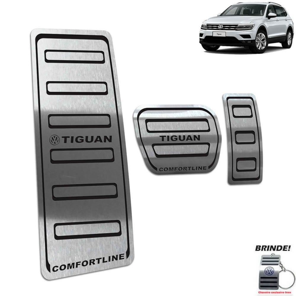 Pedaleira + Descanso Tiguan Comfortline 2018 A 2020 Preto