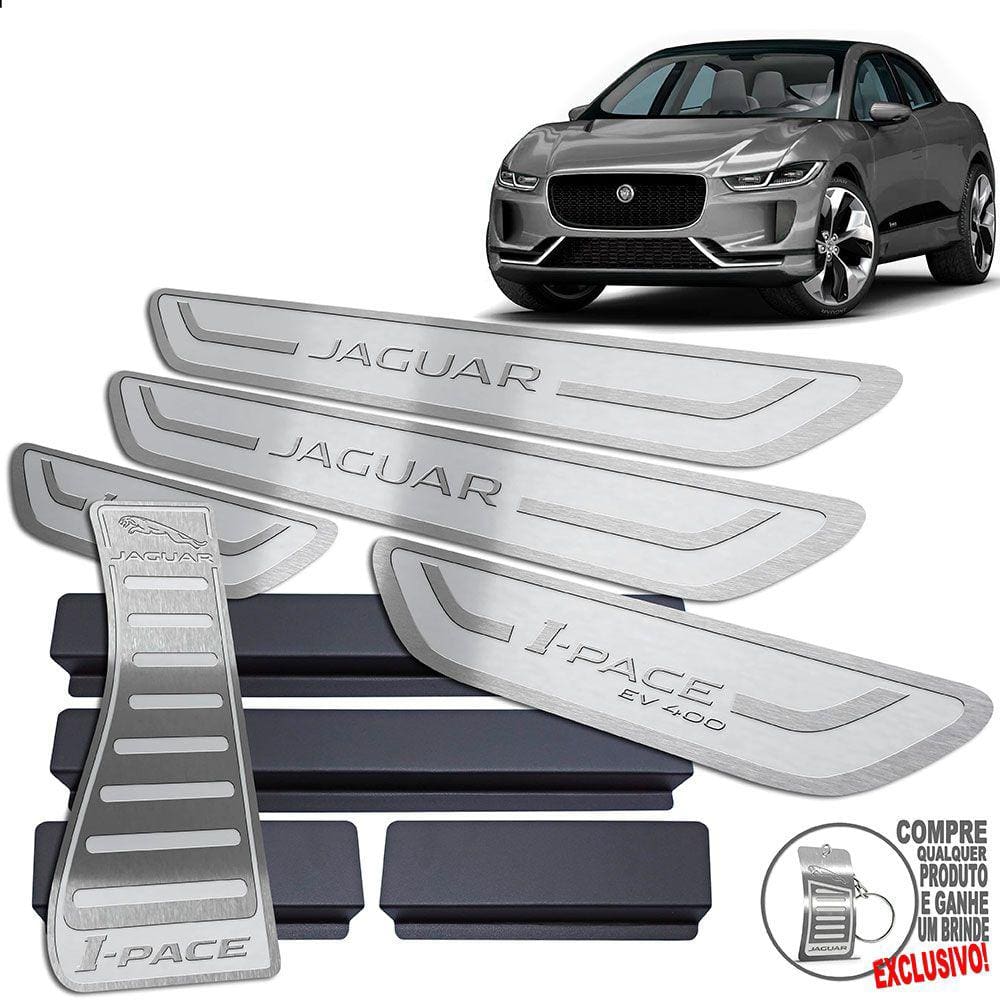 Descanso Soleira Jaguar I-Pace 2019 A 2021 Prata Alto Relevo