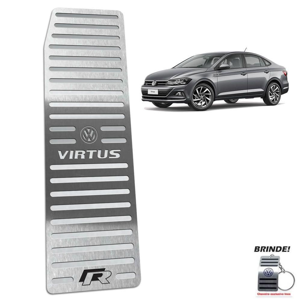 Descanso De Pé Em Aço Inox Gravação em Prata Virtus R-Line