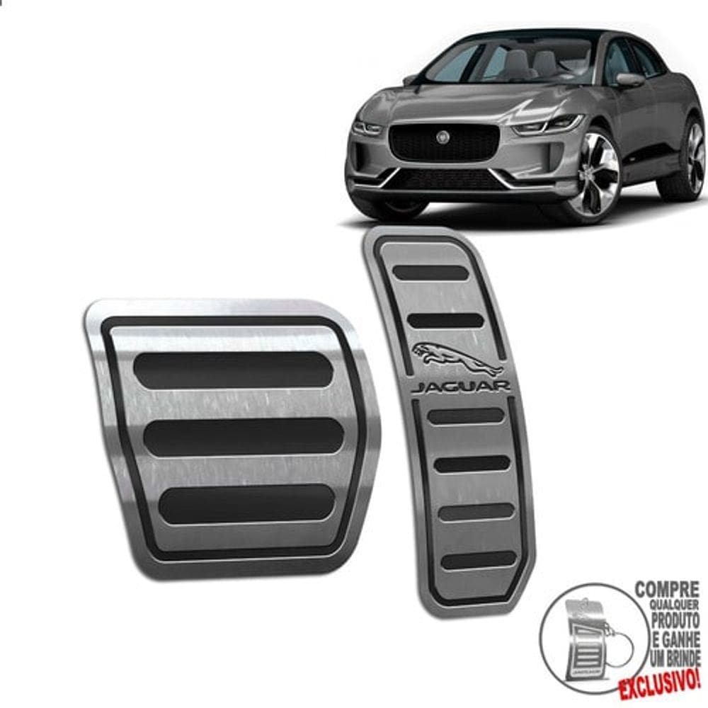 Pedaleira Automático Inox Jaguar I-Pace 2019 A 2021 Preto