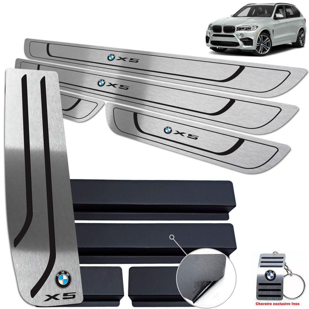 Descanso + Soleira Bmw X5 2015 A 2021 Preto Baixo Relevo
