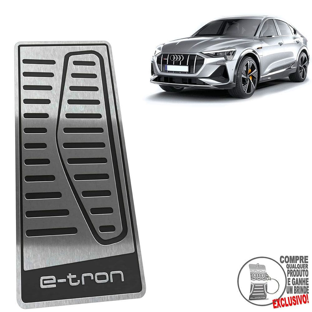 Descanso De Pé Em Aço Inox Audi E-Tron Preto