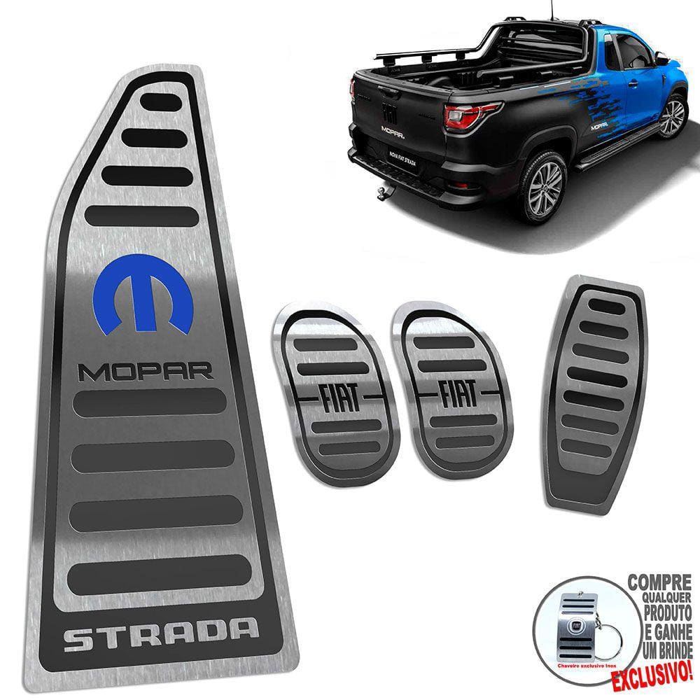 Pedaleira Manual E Descanso Fiat Strada Mopar Preto