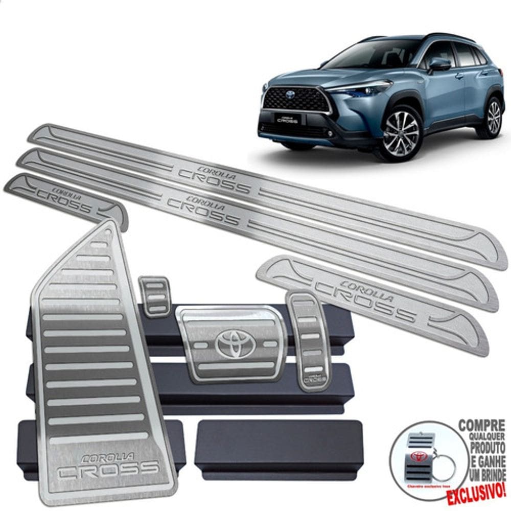 Descanso Pedaleira Soleira Toyota Corolla Cross 2022 Prata