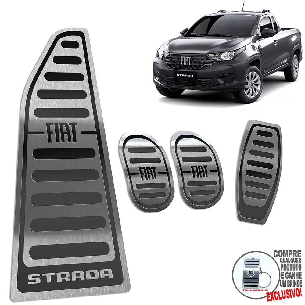 Pedaleira Manual E Descanso Fiat Strada Endurance Preto