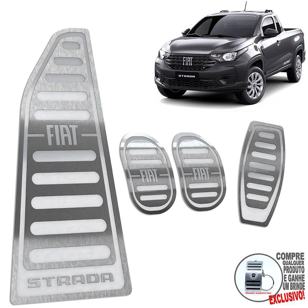 Pedaleira Manual E Descanso Fiat Strada Endurance Prata
