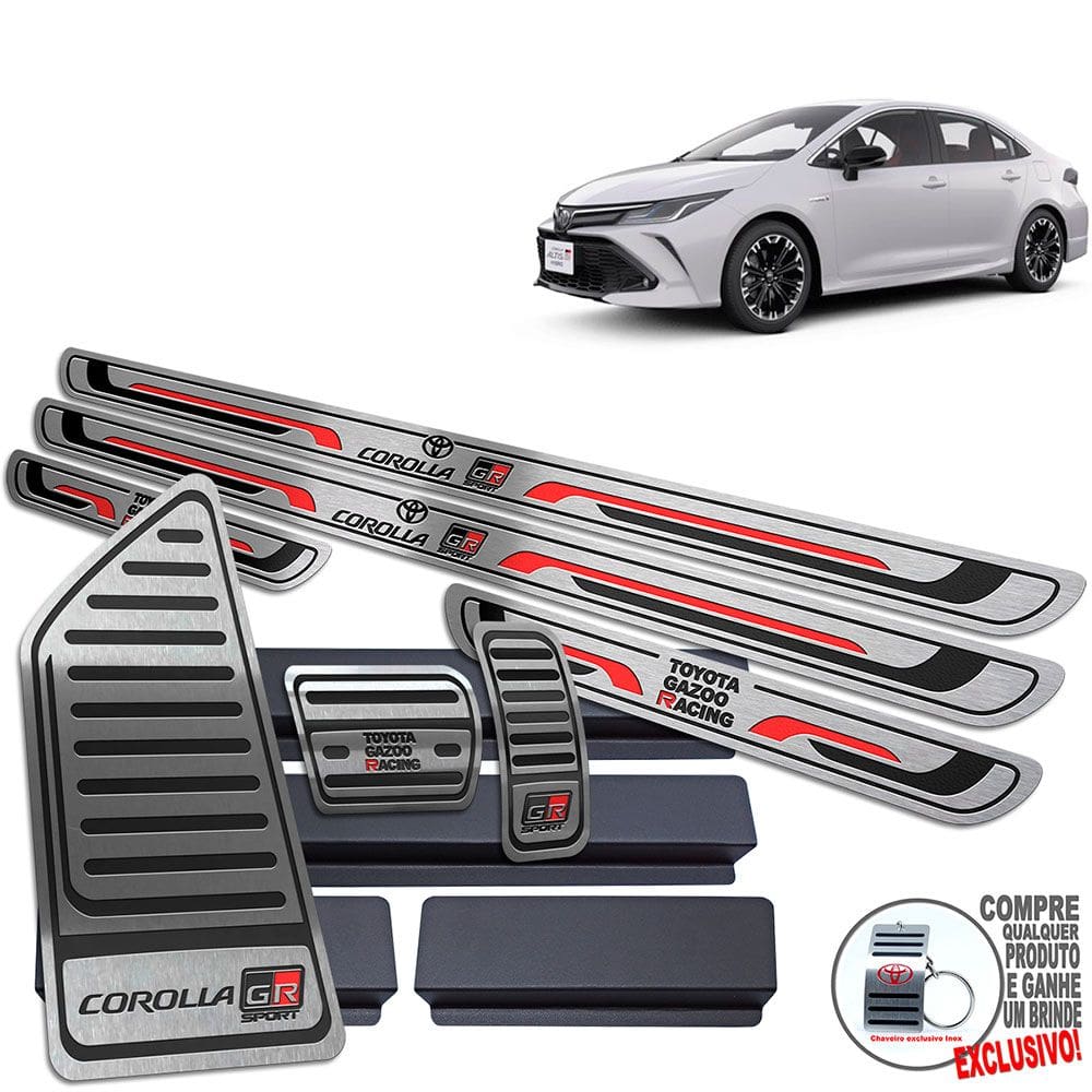 Pedaleira Soleira Descanso Corolla Gr Sport 2020 2022 Preto