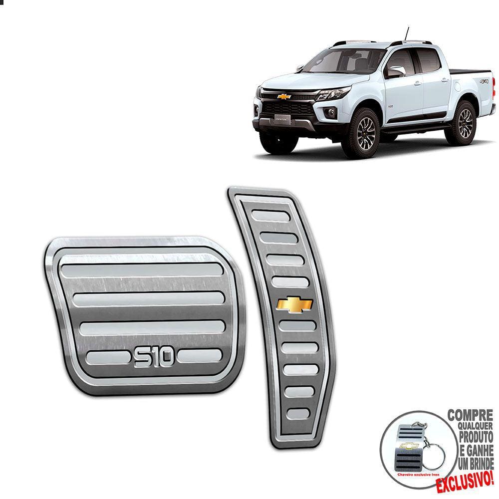 Pedaleiras Automático Chevrolet S10 2021 2022 Prata