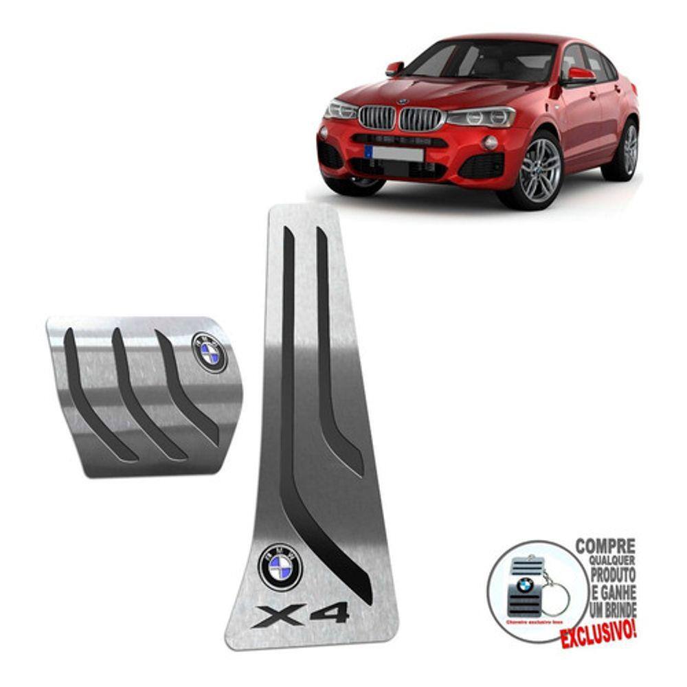 Pedaleira Automático Aço Inox Bmw X4 2015 A 2018 Preto