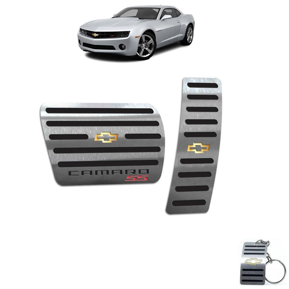 Pedaleiras Automático Em Aço Inox Chevrolet Camaro Ss Preto