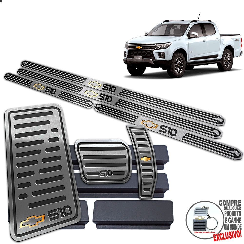 Descanso Soleira Pedaleira Automático Preto S10 2021 2022