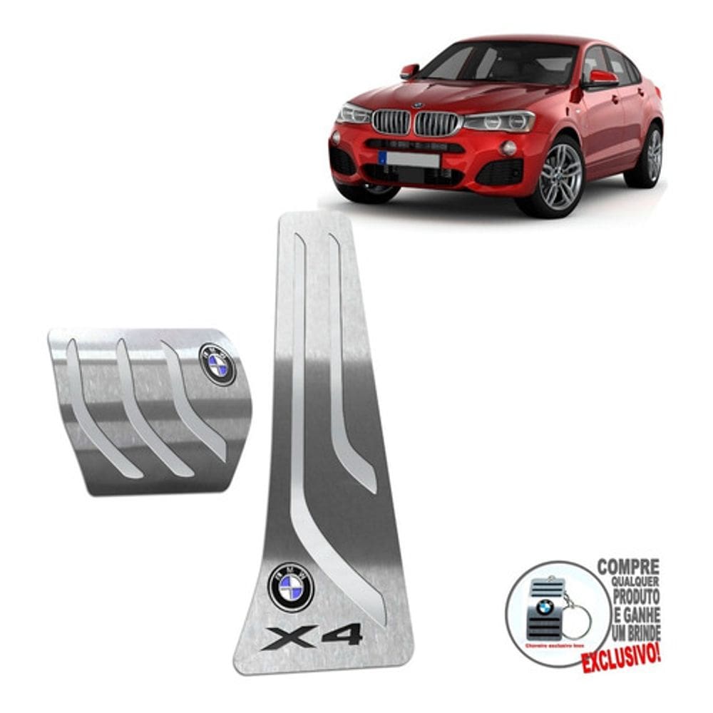 Pedaleira Automático Aço Inox Bmw X4 2015 A 2018 Prata