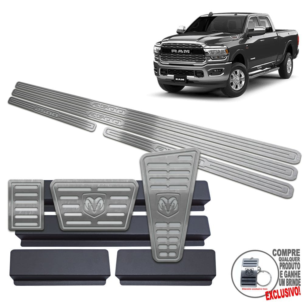 Soleira Pedaleira Prata Baixo Relevo Dodge Ram 2500 2021