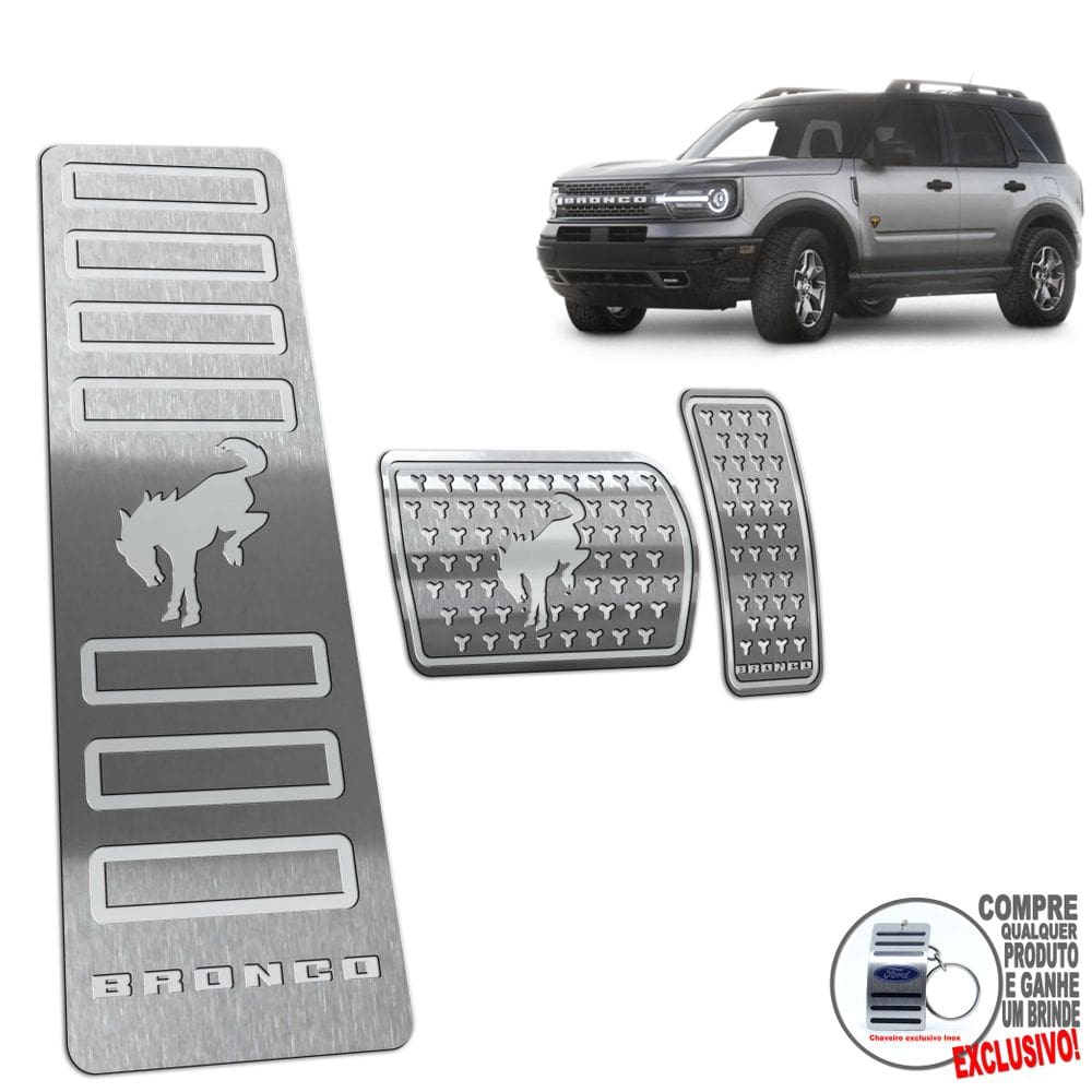 Descanso + Pedaleira Automático Ford Bronco Sport Prata