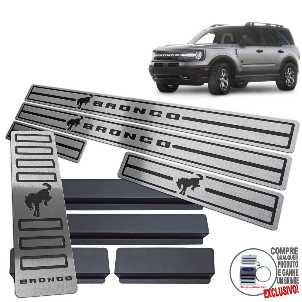 Descanso + Soleira Ford Bronco Sport Preto Baixo Relevo