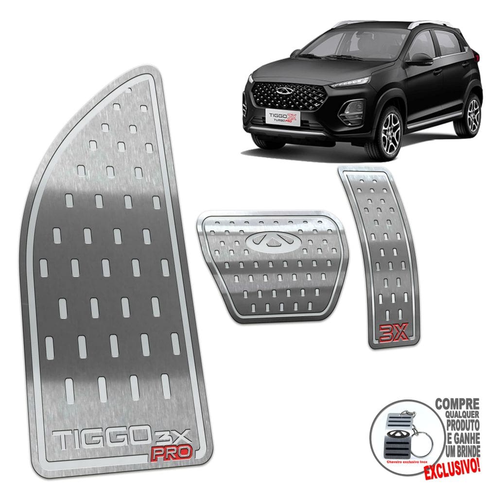 Descanso De Pé + Pedaleira Automático Chery Tiggo 3X Prata
