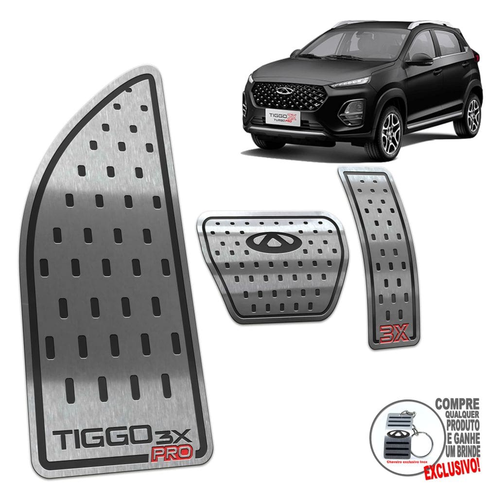 Descanso De Pé + Pedaleira Automático Chery Tiggo 3X Preto