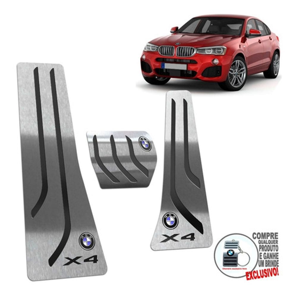 Descanso De Pé + Pedaleira Bmw X4 2015 A 2018 Preto