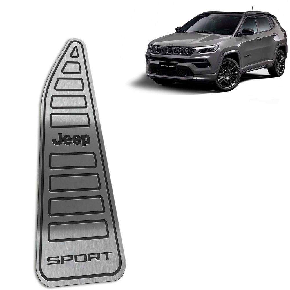 Descanso De Pé Aço Inox Jeep Compass Sport 2022 Preto