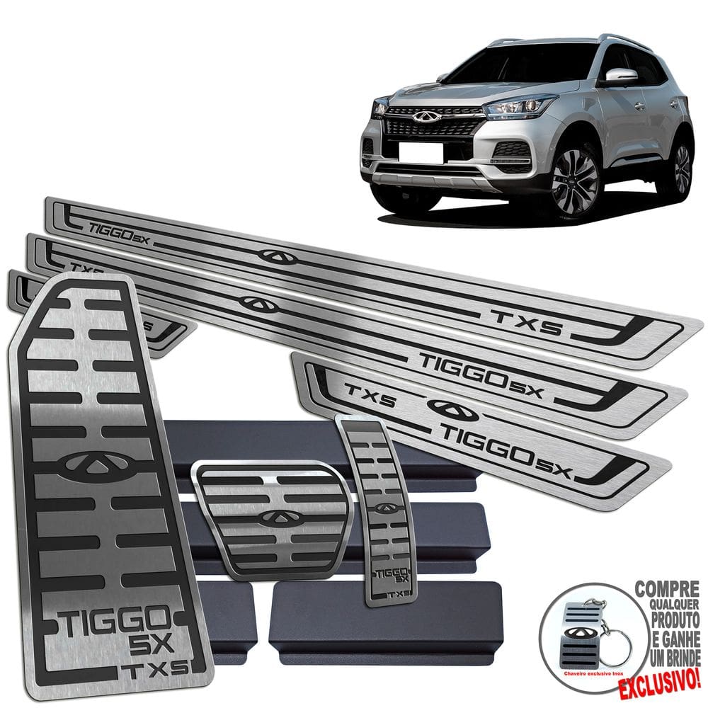 Pedaleira Soleira Descanso Preto Tiggo 5X TXS 2019 A 2022