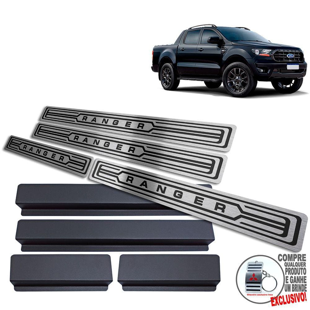 Soleira Baixo Relevo Ford Ranger Black 2021 2022/