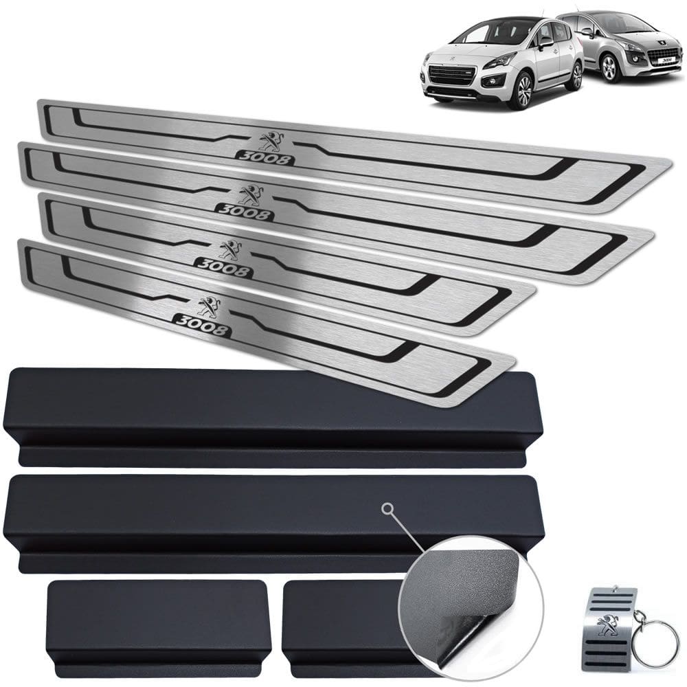 Soleira de Porta Baixo Relevo Preto Peugeot 3008 2011 A 2016