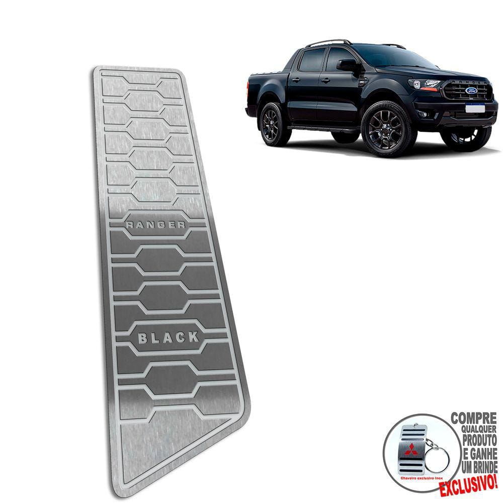 Descanso De Pé Inox Escovado Ford Ranger Black 2021 2022/