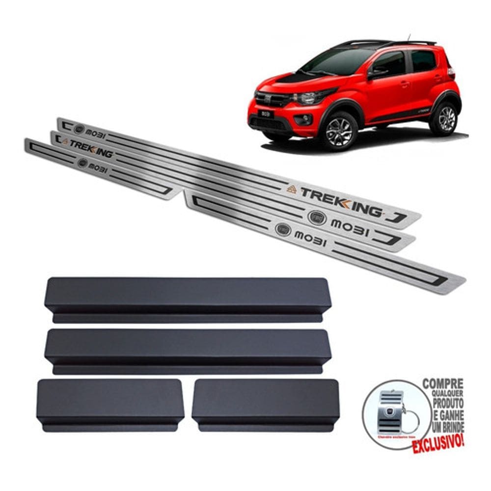 Soleira Fiat Mobi Trekking 2021 2022/ Preto Baixo Relevo