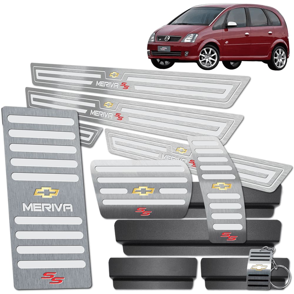 Pedaleira Auto Soleira Descanso Prata Meriva SS 2005 A 2010