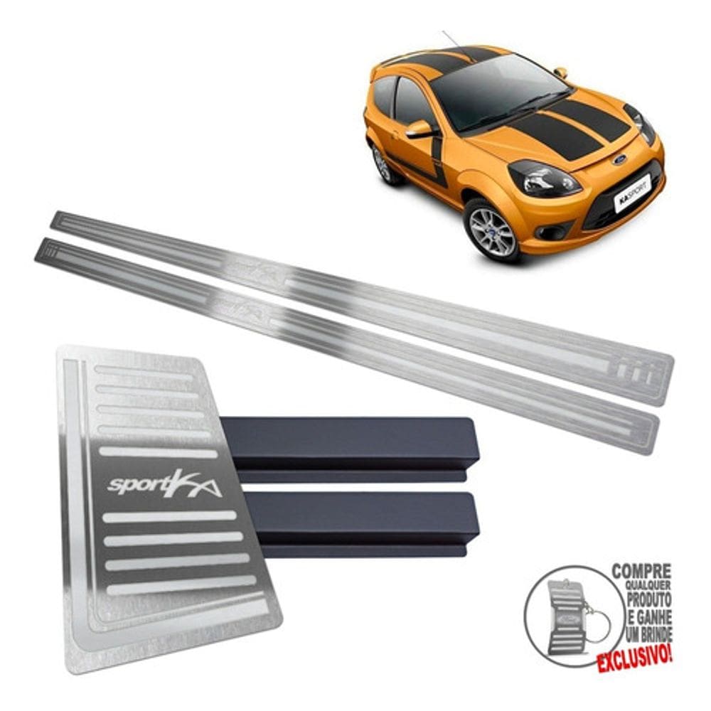 Descanso Soleira Ford Ka Sport 2012 2013 Prata Baixo Relevo