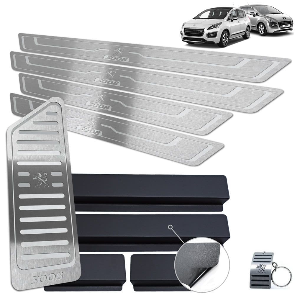 Descanso + Soleira Peugeot 3008 2011/2016 Prata Baixo Relevo