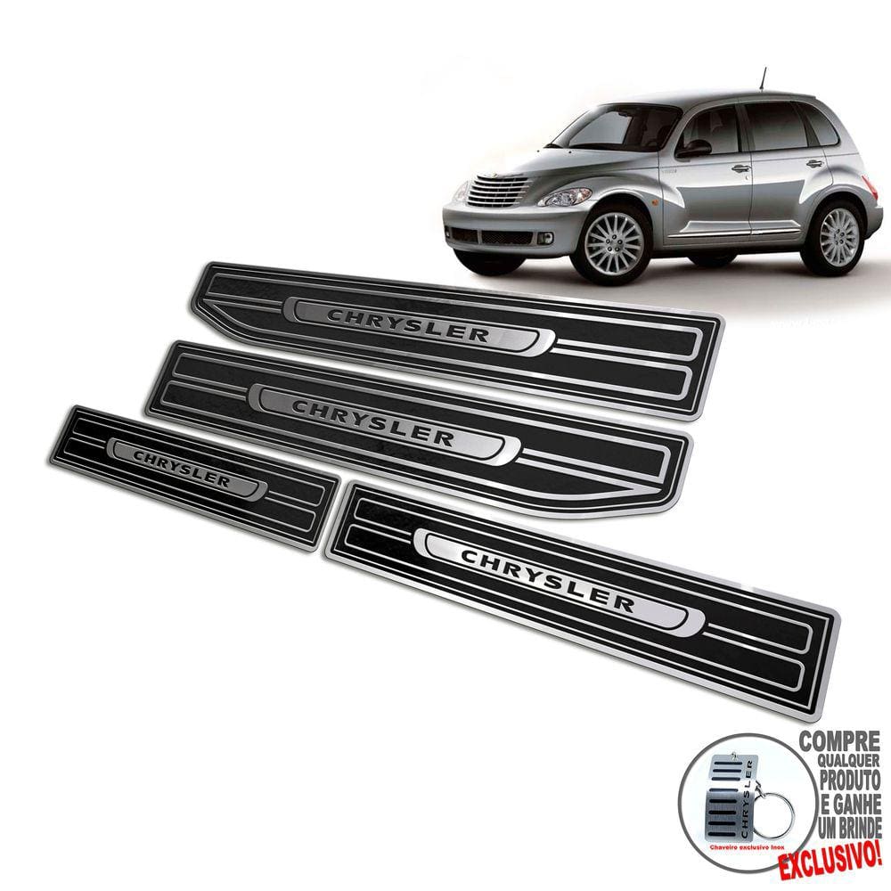 Soleira Alto Relevo Aço Inox Chrysler Pt Cruiser 2000 A 2010