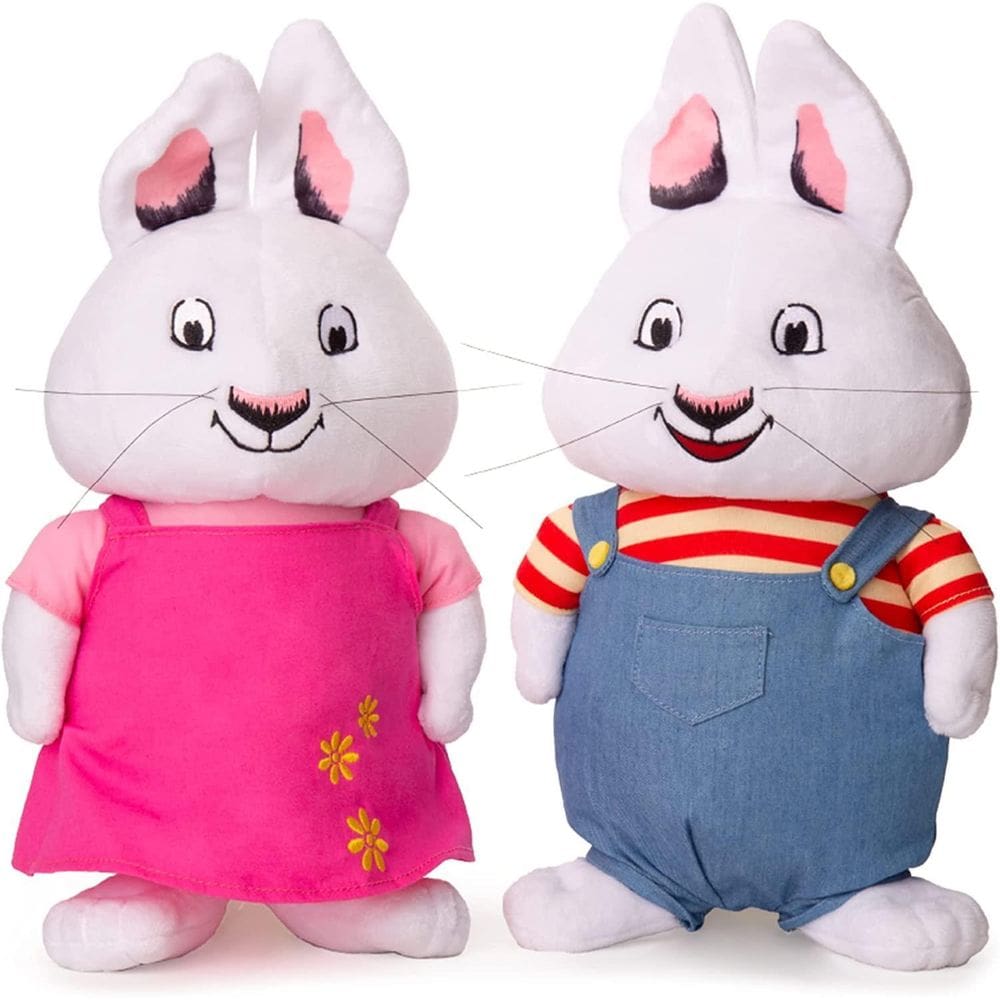 Max e Ruby Rabbit Bundle White Bunny Plush Doll Set Crianças