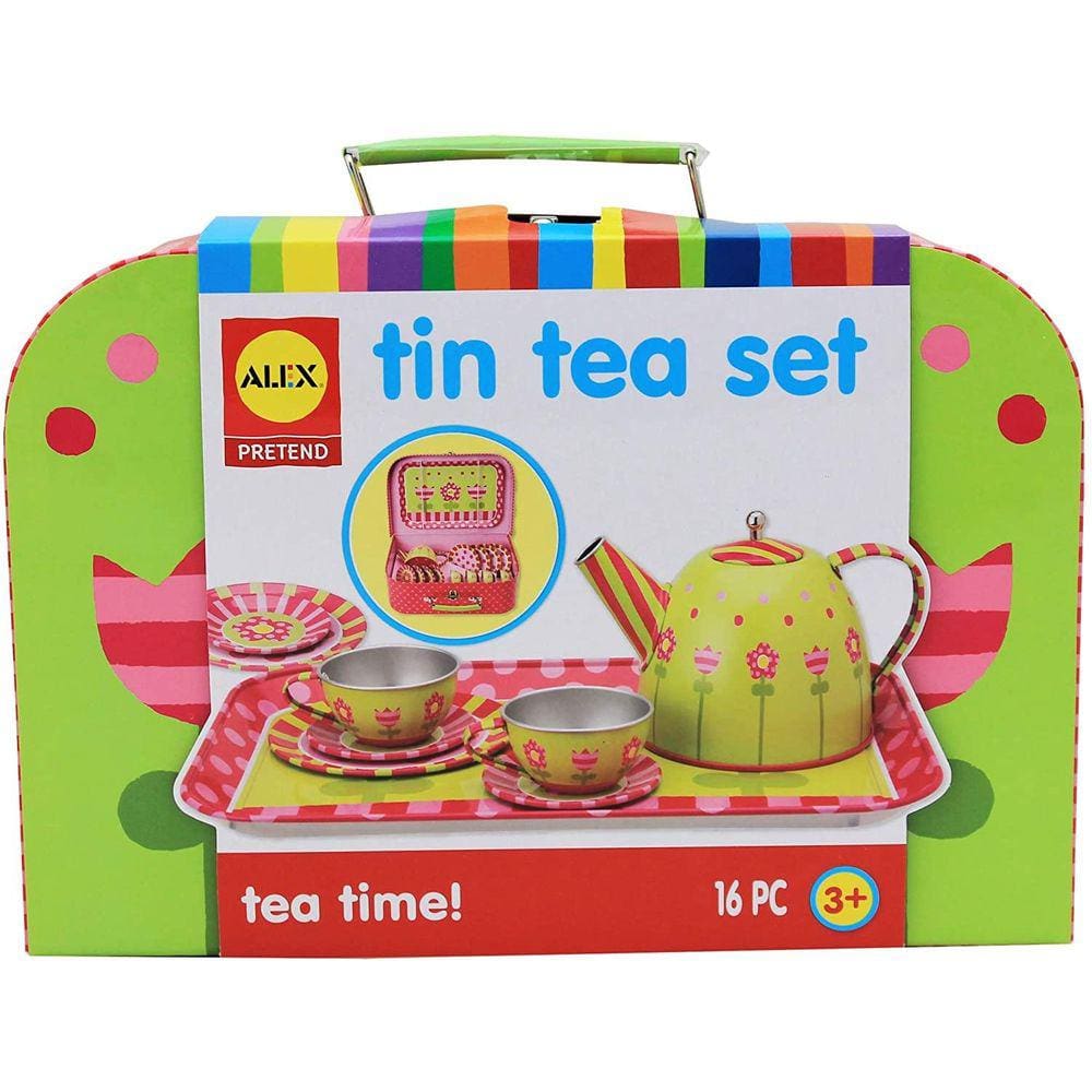 Alex Pretend Play Tea Time Lata 16pc Floral Kids Teapot Party