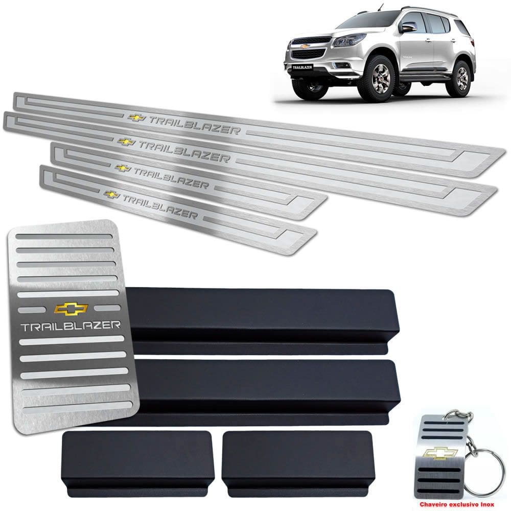 Descanso E Soleira Prata Alto Relevo Chevrolet Trailblazer