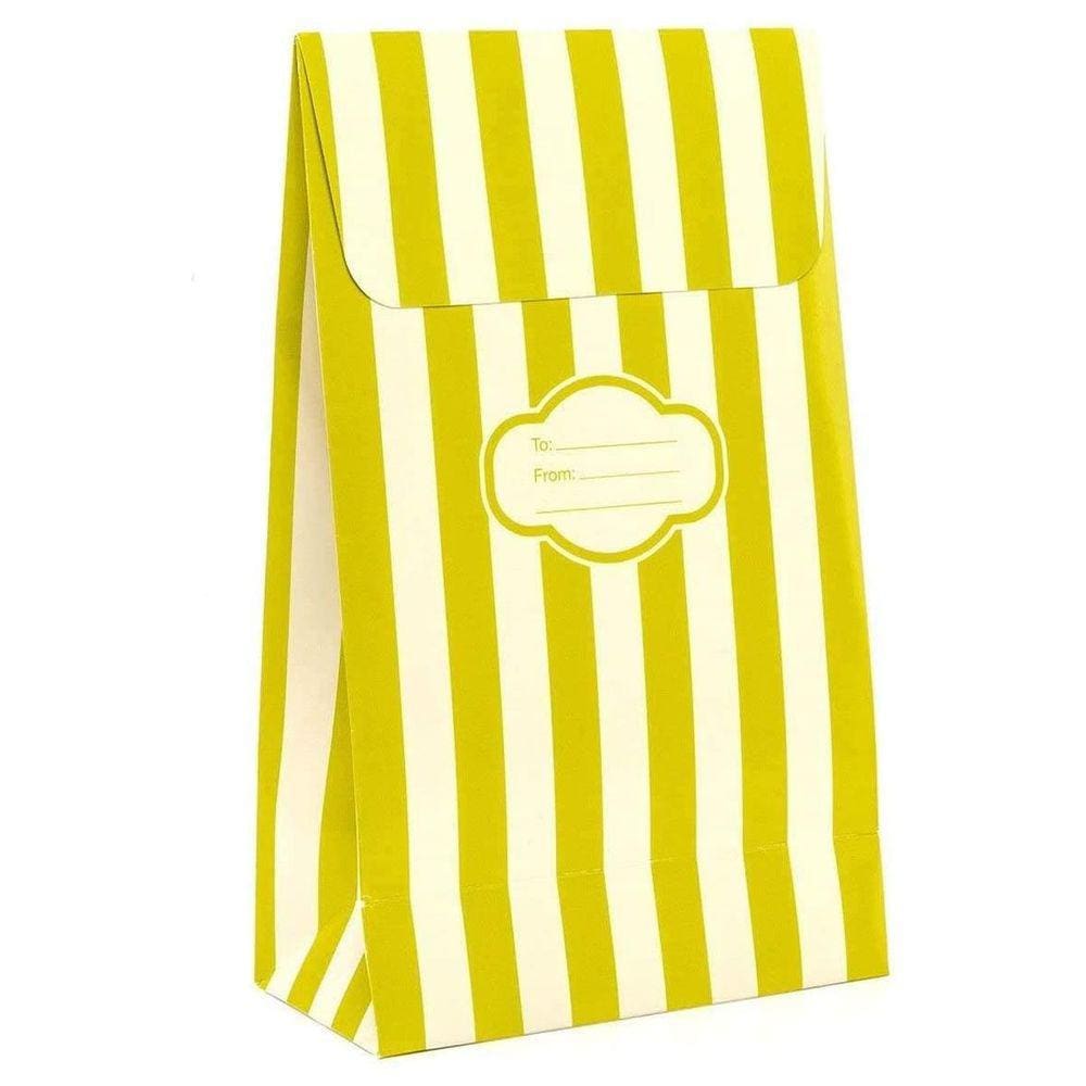 Pressie Bolsa Peel & Seal Gift Bag Green Stripe 12pk Pequeno
