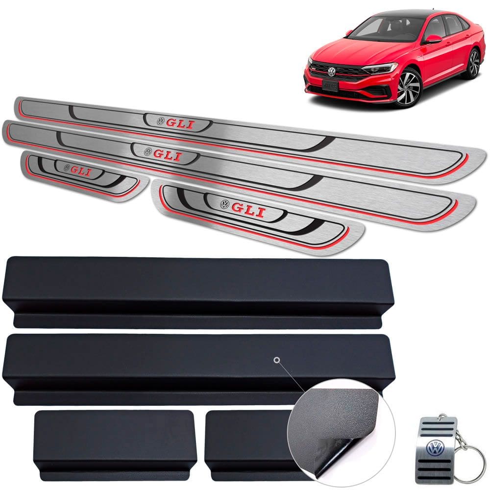 Soleira Para Porta Volkswagen Jetta Gli Aço Inox 304 + Vinil