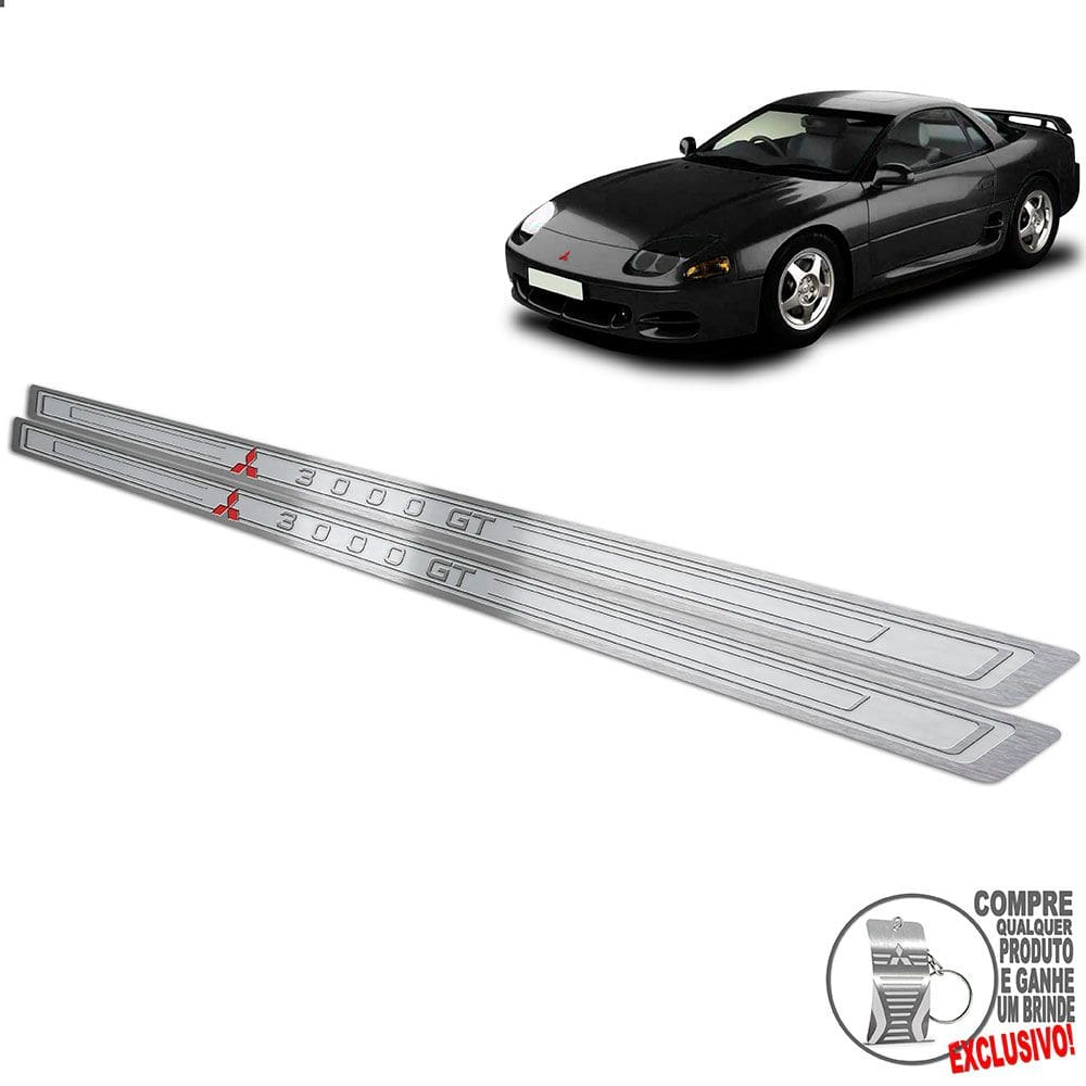 Soleira Mitsubishi 3000 Gt 1991 A 1998 Prata Alto Relevo