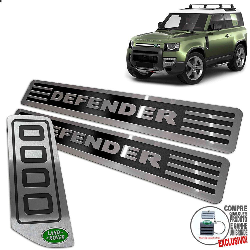 Descanso + Soleira Land Rover Defender 2020 2021 Preto