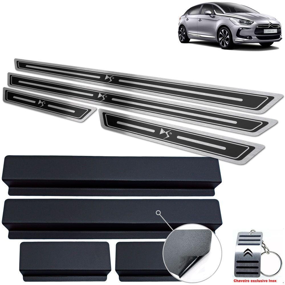 Soleira Aço Inox Preto Alto Relevo Citreon DS5 2012 A 2018