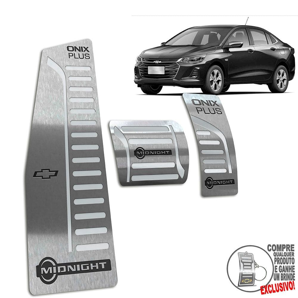 Descanso + Pedaleira Onix Plus Midnight 2020 2022 Prata