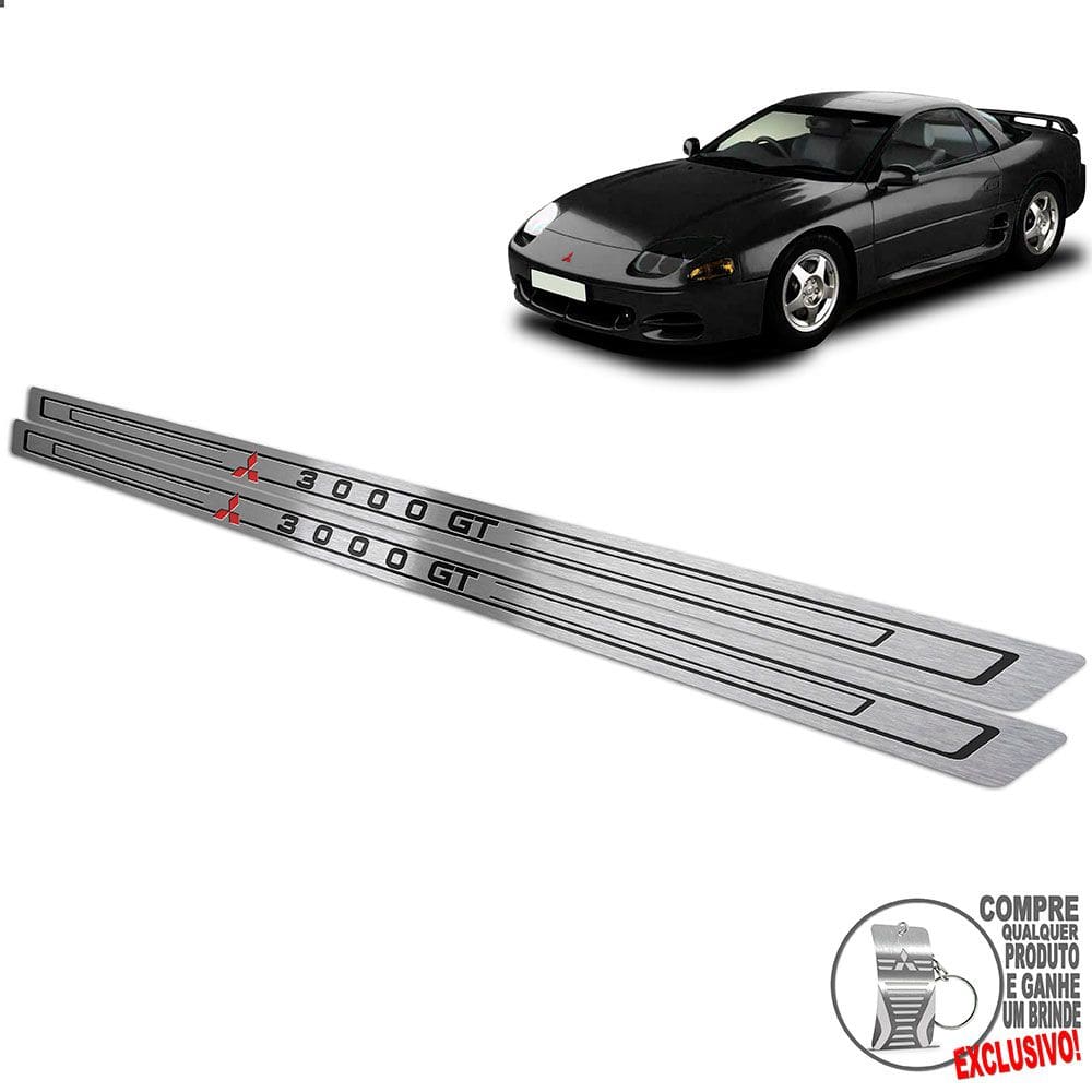 Soleira Mitsubishi 3000 Gt 1991 A 1998 Preto Baixo Relevo