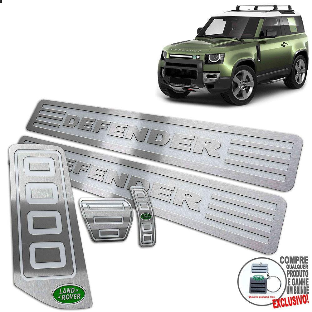Descanso Pedaleira Soleira Land Rover Defender 20 2021 Prata